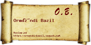 Ormándi Bazil névjegykártya